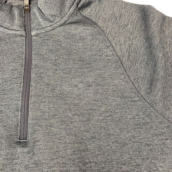 Under armour Storm1 Sweatshirt Mens Large Gray Coldgear Logo Quarter Zip - Picture 9 of 16